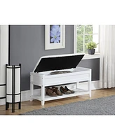 Streamdale Furniture Rouen Seating Bench with Shoe Storage, White