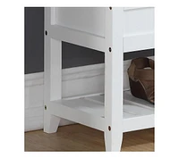 Streamdale Furniture Rouen Seating Bench with Shoe Storage, White