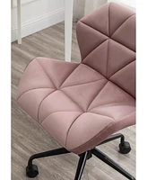 Streamdale Furniture Diamond Tufted Adjustable Swivel Office Chair, Mauve