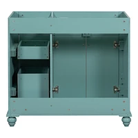 Modern Bathroom Vanity with Solid Wood Frame, Ample Storage, and Unique Grille Design