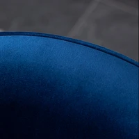 Contemporary Velvet Swivel Chair, Blue