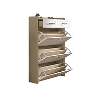 Simplie Fun Modern 3-Drawer Shoe Cabinet with Ample Storage and Dust Protection