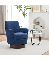 Streamdale Furniture 360° Swivel Modern Velvet Fabric Armchair with Spongy Seat