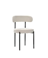 Modern Velvet Comfort Accent Dining Chair (Set of 2, White, 14.96x14.50x30.90in)
