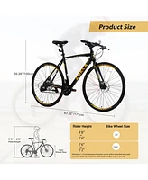 Streamdale Furniture 24 Speed Hybrid bike Disc Brake 700C Road Bike For men women's City Bicycle