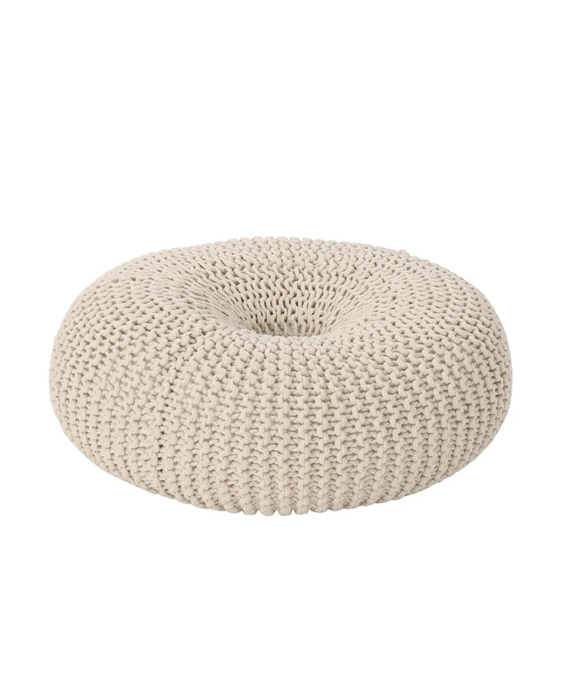 Simplie Fun Cozy Cotton Knitted Donut Pouf Functional and Adorable Comfort