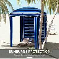 Cabana Coverage Beach Umbrella Canopy, Removable Walls, Portable, Compact