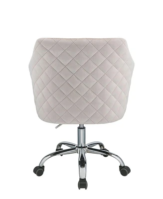 Simplie Fun Cosgair Office Chair in Champagne Velvet & Chrome