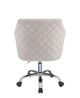 Simplie Fun Cosgair Office Chair in Champagne Velvet & Chrome