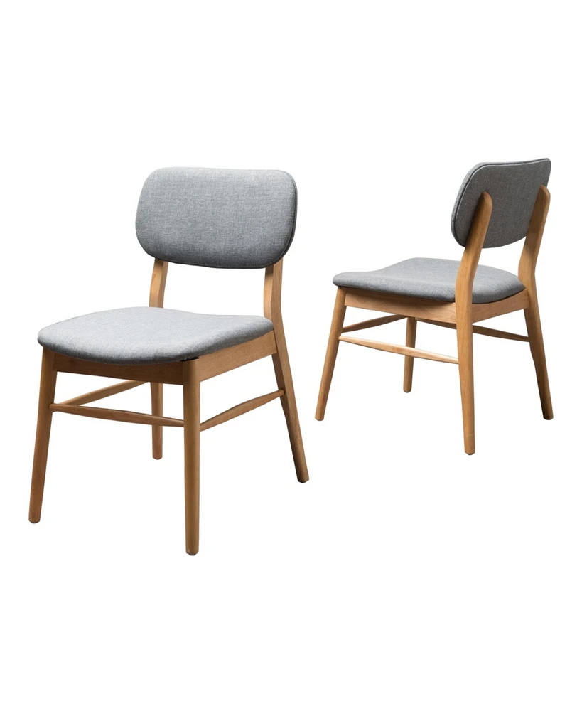 Simplie Fun Mid-Century Modern Upholstered Chairs with Rubberwood Frame