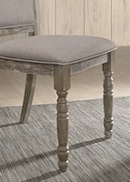 Wood Pedestal Dining Chair in Reclaimed Gray, Set of 2