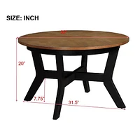 Mid-Century Solid Wood Coffee Table with Easy Assembly