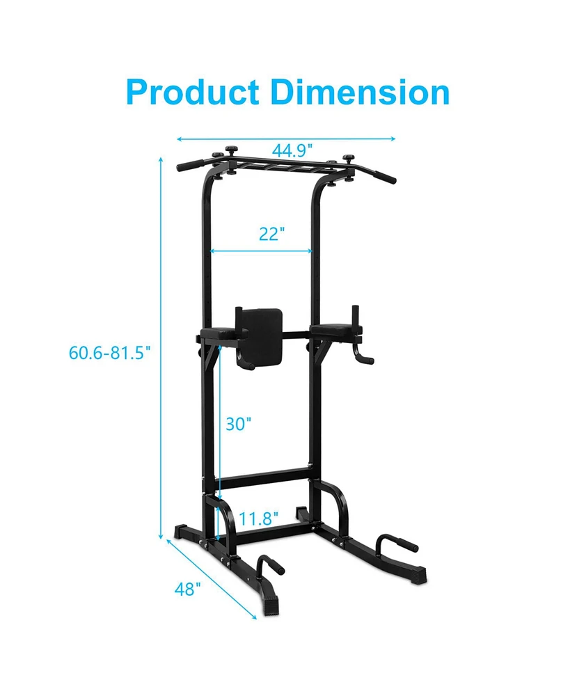 Simplie Fun Multi-functional Power Tower for Home Gym Pull-ups, Dips, Knee Raises, Push-ups