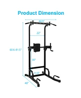 Simplie Fun Multi-functional Power Tower for Home Gym Pull-ups, Dips, Knee Raises, Push-ups