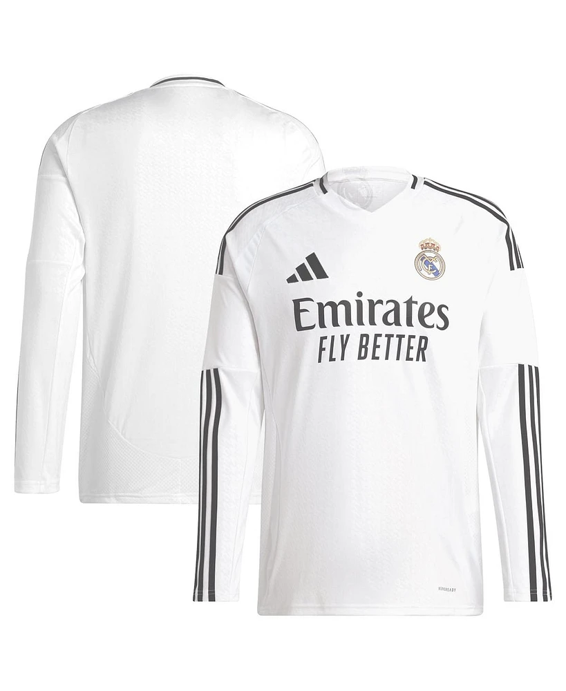 Adidas Men's White Real Madrid 2024/25 Home Replica Long Sleeve Jersey