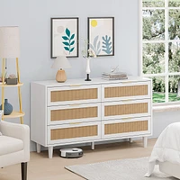 Streamdale Furniture Stylish Rattan Dresser with Ample Storage and Modern Design