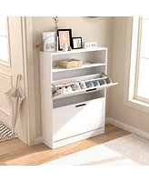 Streamdale Furniture Versatile Flip-Top Shoe Cabinet Adjustable Storage, Durable Mdf Construction