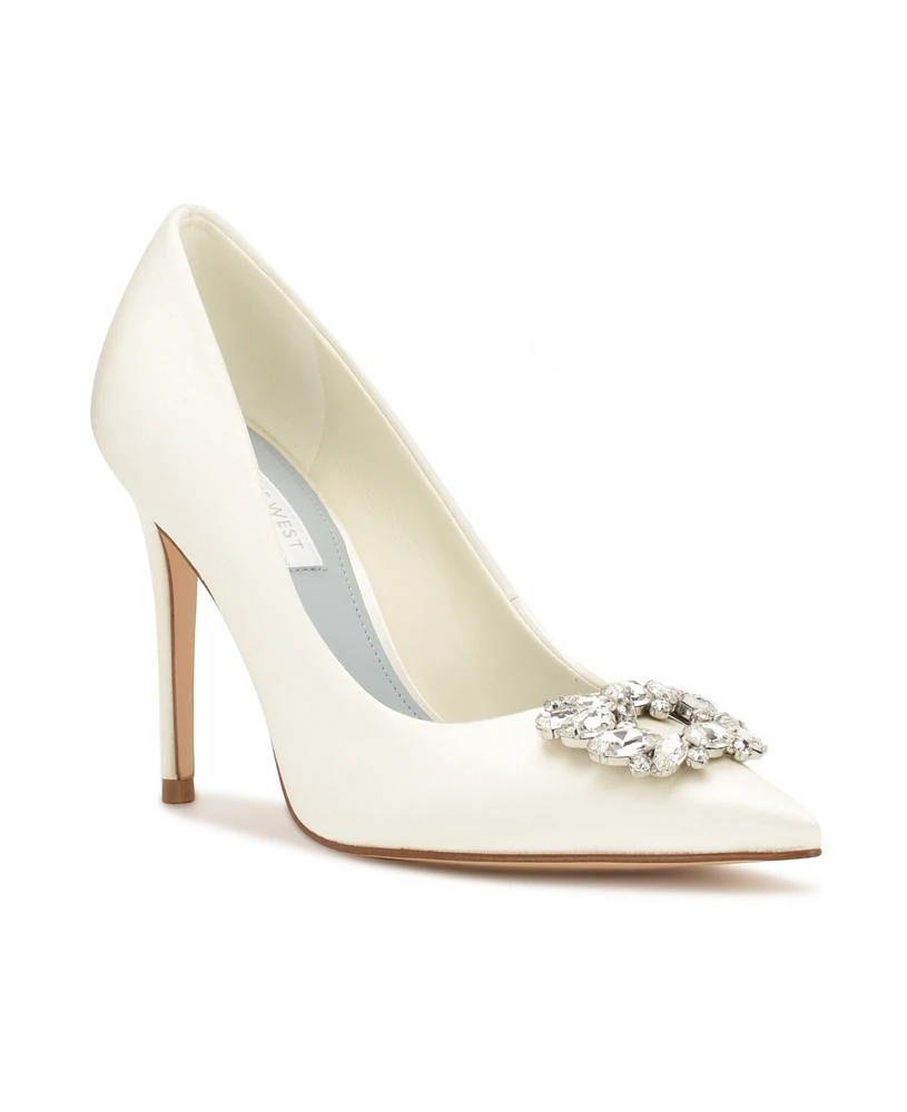 Nine West Women's Fana Bridal Pointy Toe Embellished Dress Pumps