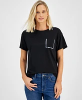 Tommy Hilfiger Women's Embellished Pocket Crewneck T-Shirt