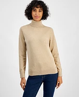 Tommy Hilfiger Women's Cotton Solid Button Cuff Turtleneck Sweater