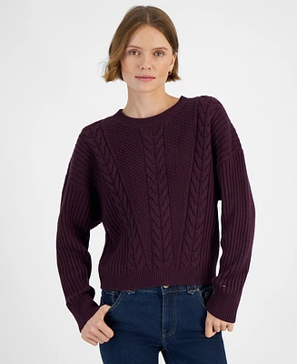 Tommy Hilfiger Women's Ribbed Cable-Knit Sweater