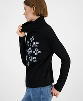 Tommy Hilfiger Women's Snowflake Graphic Turtleneck Sweater