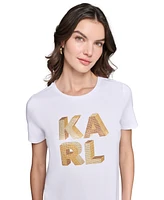 Karl Lagerfeld Paris Women's Embellished Graphic T-Shirt