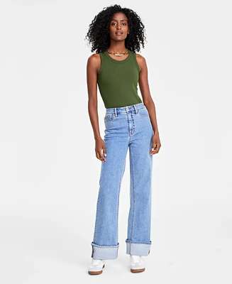 On 34th Women's Wide-Cuff Wide-Leg Jeans, Created for Macy's