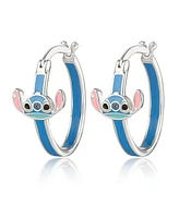 Disney Lilo and Stitch Blue Crystal Enamel Hoop Earring