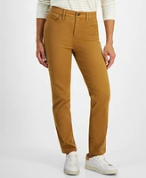 Style & Co Petite High Rise Natural Straight-Leg Jeans