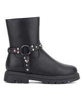 Olivia Miller Girls Harness Lug Sole Boots