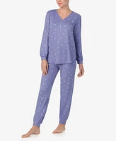 Ellen Tracy Women's Printed Long-Sleeve Pajama Set