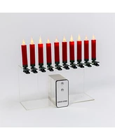 Gerson International Set of 10 Red Christmas Led Candles with Clip and Remote Control