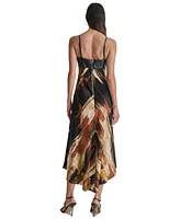 Dkny Women's Printed Satin Midi Dress