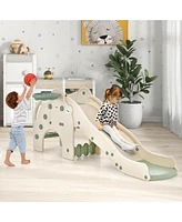 Slickblue 4-in-1 Toddler Slide Kids Play Slide with Cute Elephant Shape-Green