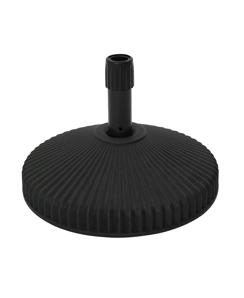 Mondawe 6 ibs. Heavy-Duty Round Outdoor Patio Umbrella Base in Black Can Be Filled with Water and Sand