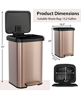 Sugift 13.2 Gallon Step Trash Can with Soft Close Lid and Deodorizer Compartment