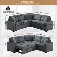 Streamdale Furniture Modern L-Shaped Sofa with Comfy Pull-Out Sleeper