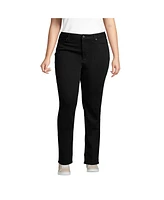 Lands' End Plus Mid Rise Straight Leg Jeans