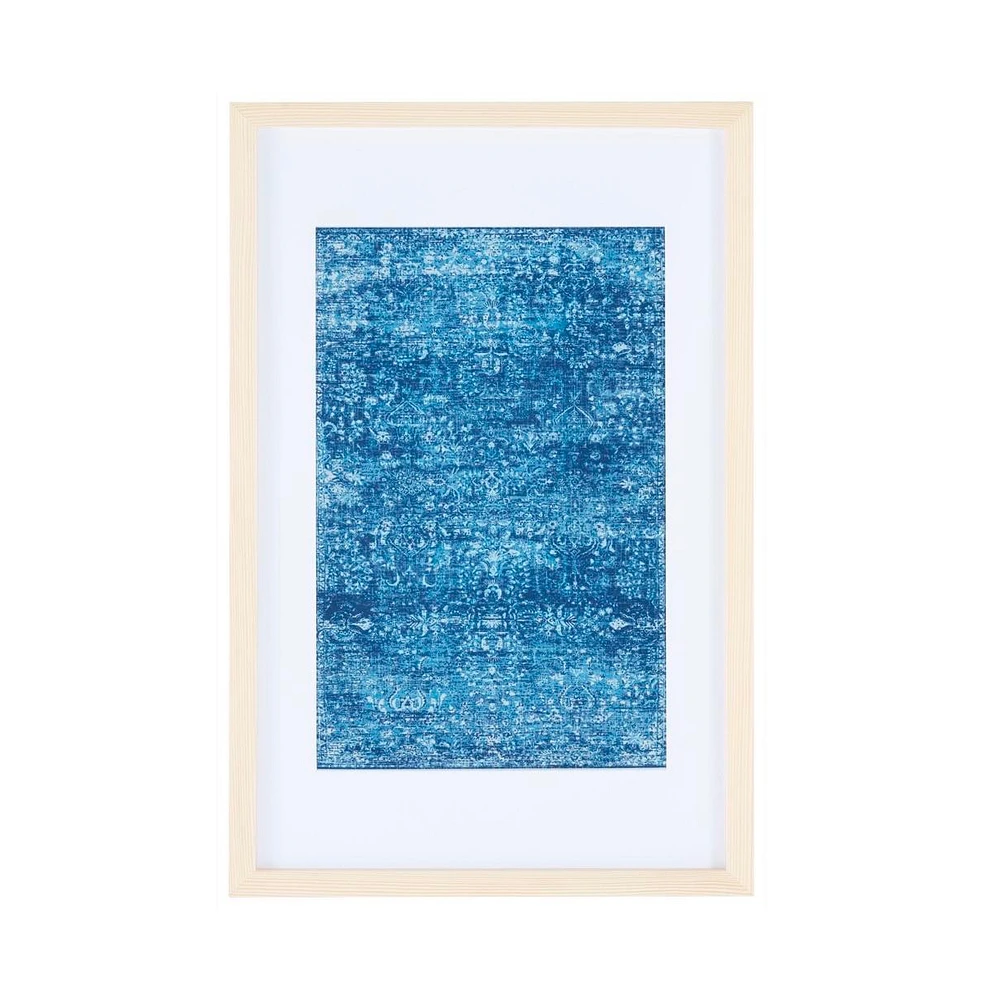 Safavieh Demitri 23" Blue Framed Textile Wall Art