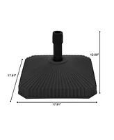 Mondawe 6 lbs. Heavy-Duty Square Outdoor Patio Umbrella Base in Black Can Be Filled with Water and Sand