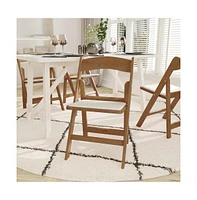 Emma+Oliver Detry Weather-Resistant Wood Look Resin Folding Event Chair For Indoor/Outdoor Use