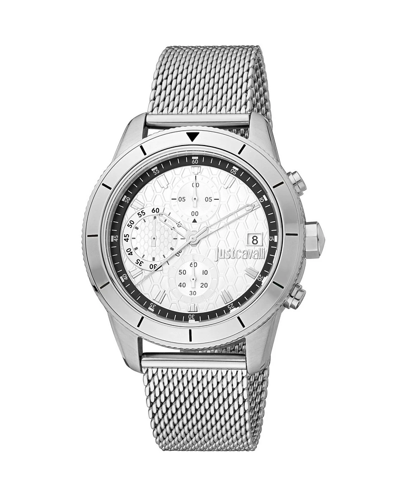 Just Cavalli Men's Maglia Silver Dial Watch - JC1G215M0045