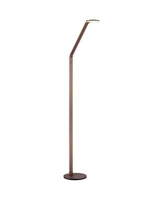 Possini Euro Design Magnum Modern Minimalist Style Task Floor Lamp Led Bright Lighting Adjustable 61" Tall French Bronze Dimmer Switch for Living Room