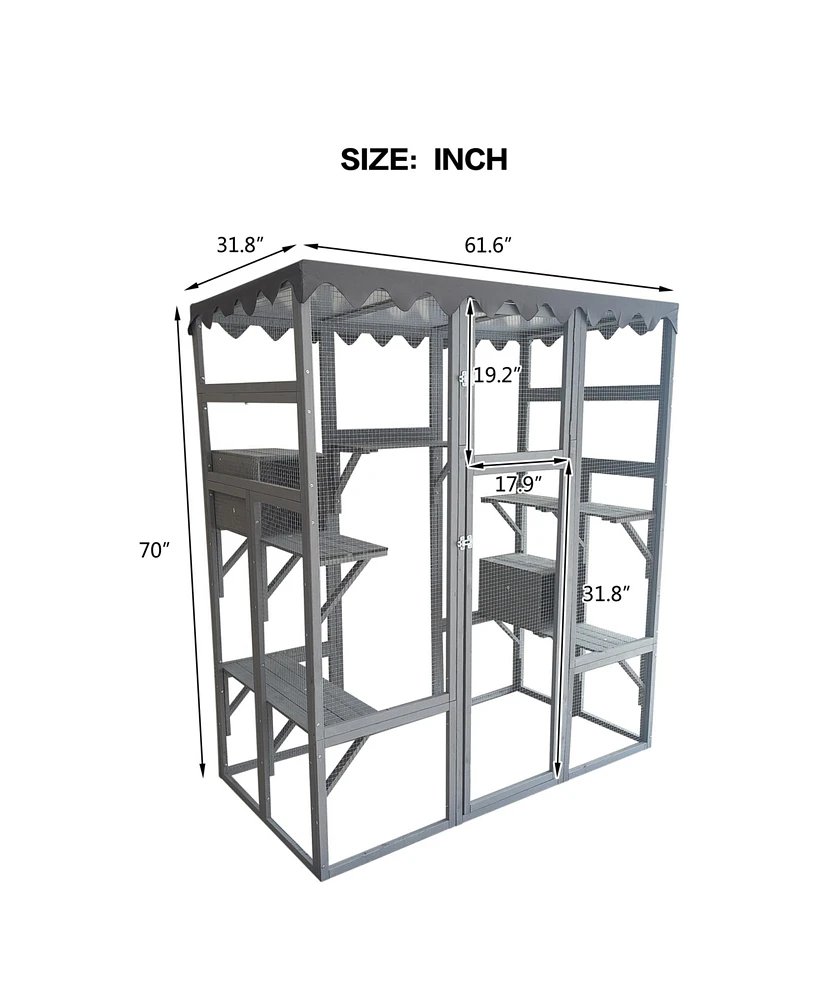 Simplie Fun Spacious & Weatherproof Cat Tree with Multiple Platforms for Napping and Climbing