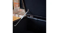 Richmond Faux Leather Storage Ottoman with Rosewood Legs
