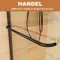 Streamdale Furniture 60 in. x 70 in. Traditional Sliding Shower Door in Matte black with Clear Glass