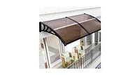 Slickblue 80" x 40" OutdoorWindow Awning Door Polycarbonate Canopy-Brown