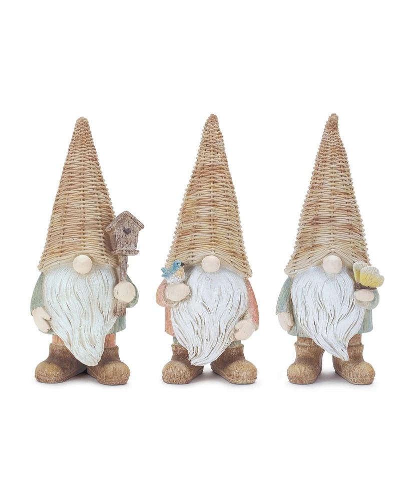 Slickblue Wicker Gnome Figurine (Set of 3)