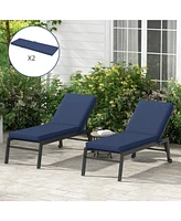 Outsunny Indoor Outdoor Chair Cushions with Backrest for Patio Furniture, Blue